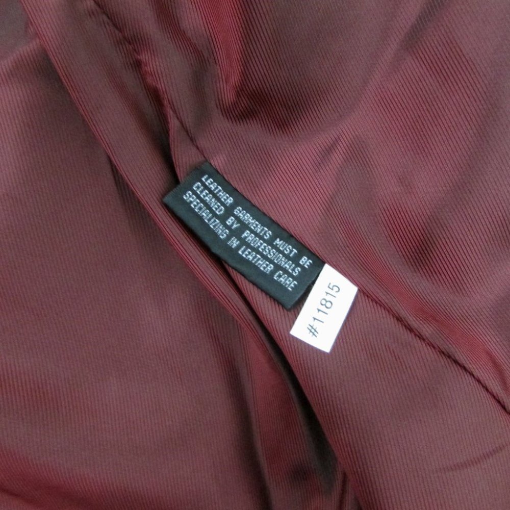 Express Zip Front Belted Leather Jacket Red - Picture 11 of 12